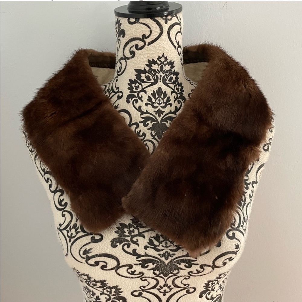 Gorgeous Sable Brown Vintage Mink Fur Collar 1940s 1950s Era
